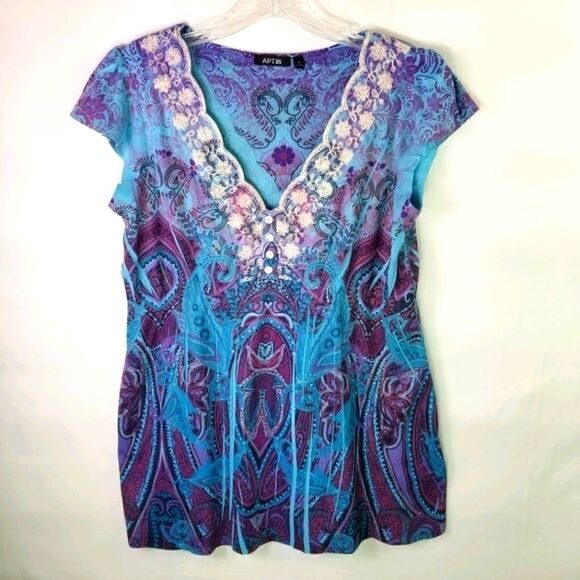 APT 9..SIZE S. SHIRT SLEEVE TUNIC TOP - Picture 1 of 11